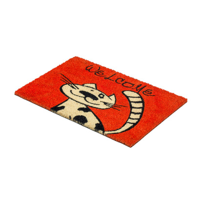 Coco Style Kokosmatte Türmatte Fußmatte 06 Welcome Katze  40 x 60 cm