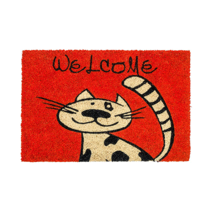 Coco Style Kokosmatte Türmatte Fußmatte 06 Welcome Katze  40 x 60 cm