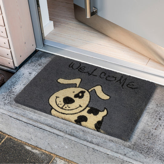 Coco Style Kokosmatte Türmatte Fußmatte 07 Welcome Hund  40 x 60 cm