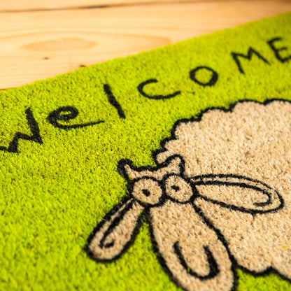 Coco Style Kokosmatte Türmatte Fußmatte 08 Welcome Schaf  40 x 60 cm