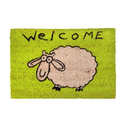 Coco Style Kokosmatte Türmatte Fußmatte 08 Welcome Schaf  40 x 60 cm