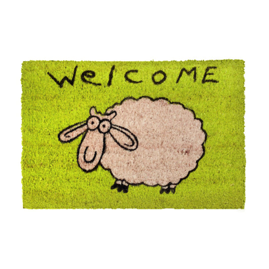Coco Style Kokosmatte Türmatte Fußmatte 08 Welcome Schaf  40 x 60 cm