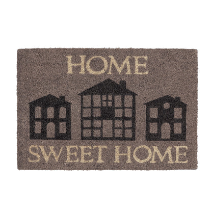 Coco Style Kokosmatte Türmatte Fußmatte 010 Home Sweet Home grau 40 x 60 cm