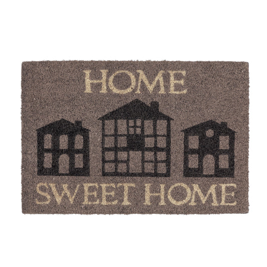 Coco Style Kokosmatte Türmatte Fußmatte 010 Home Sweet Home grau 40 x 60 cm