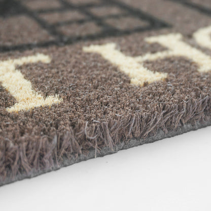 Coco Style Kokosmatte Türmatte Fußmatte 010 Home Sweet Home grau 40 x 60 cm