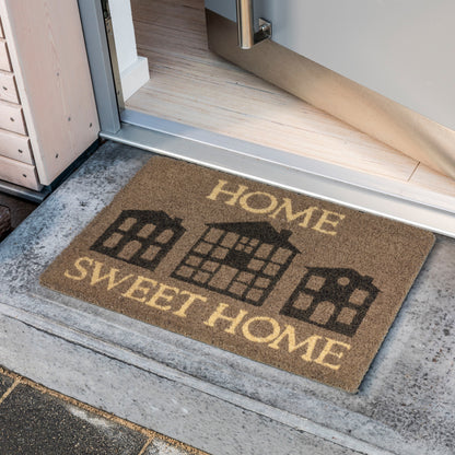 Coco Style Kokosmatte Türmatte Fußmatte 010 Home Sweet Home grau 40 x 60 cm