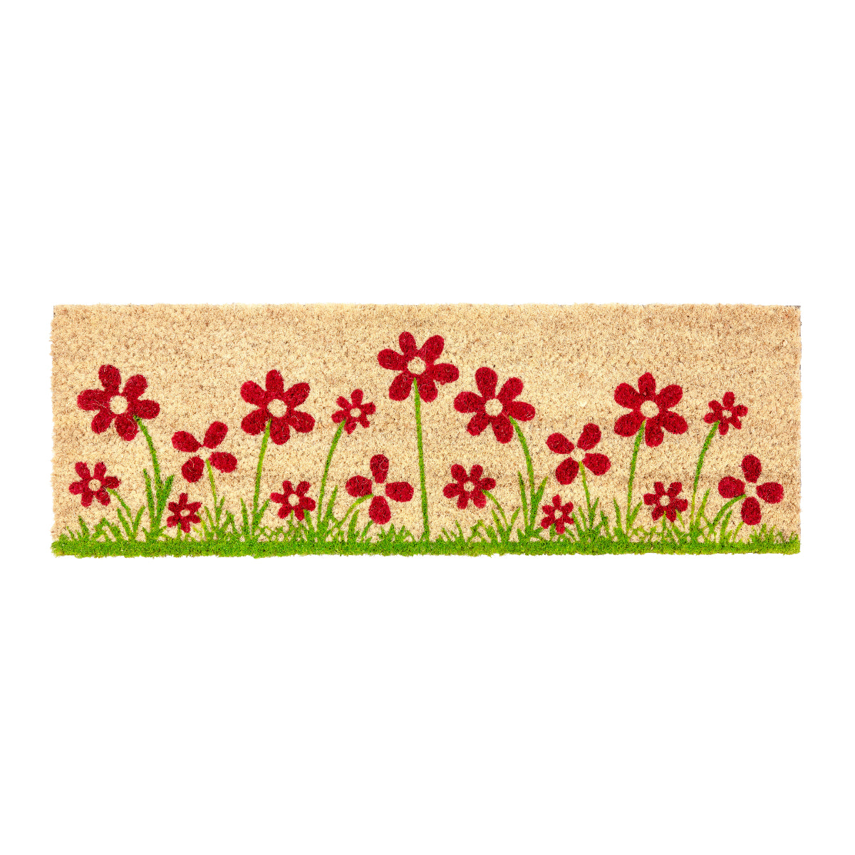 Coco Style Kokosmatte Türmatte Fußmatte 014 Blumenwiese  25 x 75