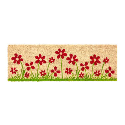 Coco Style Kokosmatte Türmatte Fußmatte 014 Blumenwiese  25 x 75