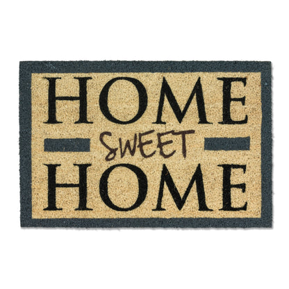 Coco Style Kokosmatte Türmatte Fußmatte 016 Schriftzüge grau  40 x 60 cm