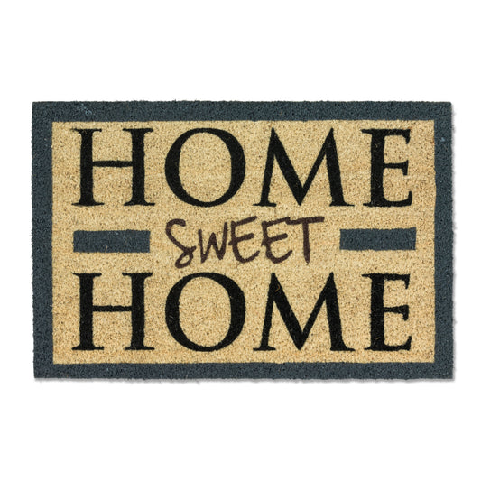 Coco Style Kokosmatte Türmatte Fußmatte 016 Schriftzüge grau  40 x 60 cm