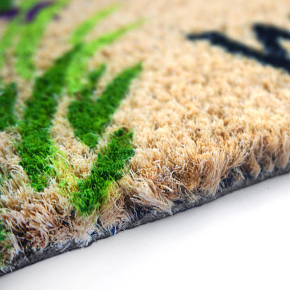 Coco Style Kokosmatte Türmatte Fußmatte 019 Welcome Lavendel  25 x 75 cm