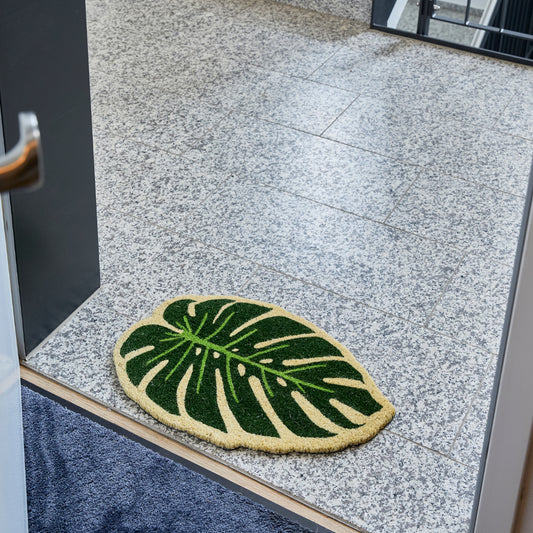Coco Style Kokosmatte Türmatte Fußmatte 028 Monstera Form