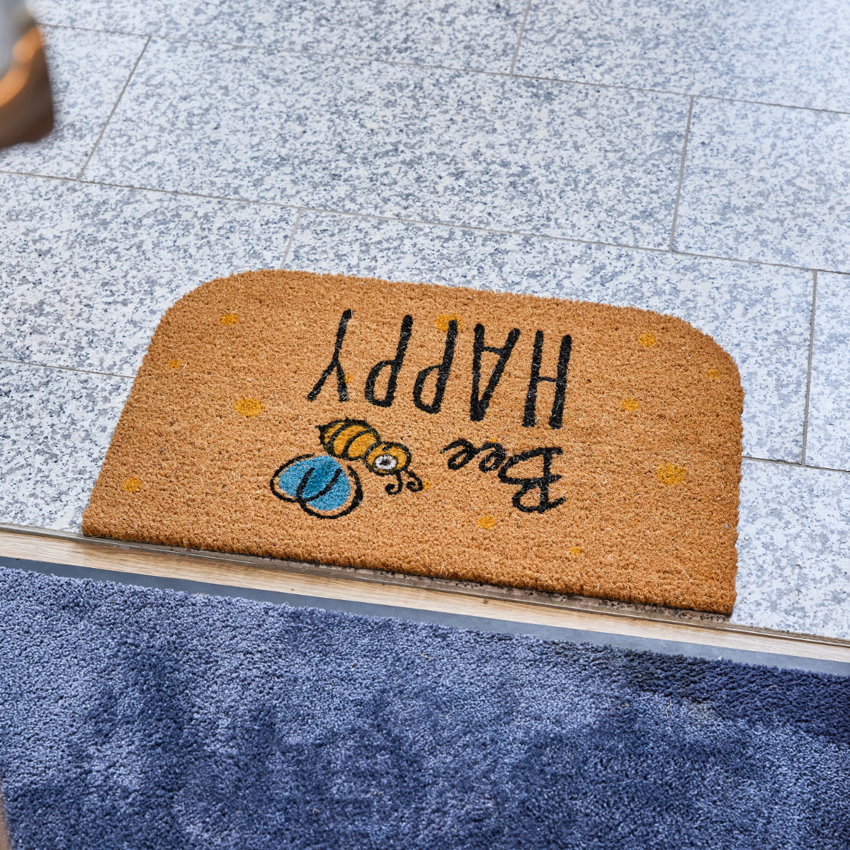 Coco Style Kokosmatte Türmatte Fußmatte 029 Bee Happy Form