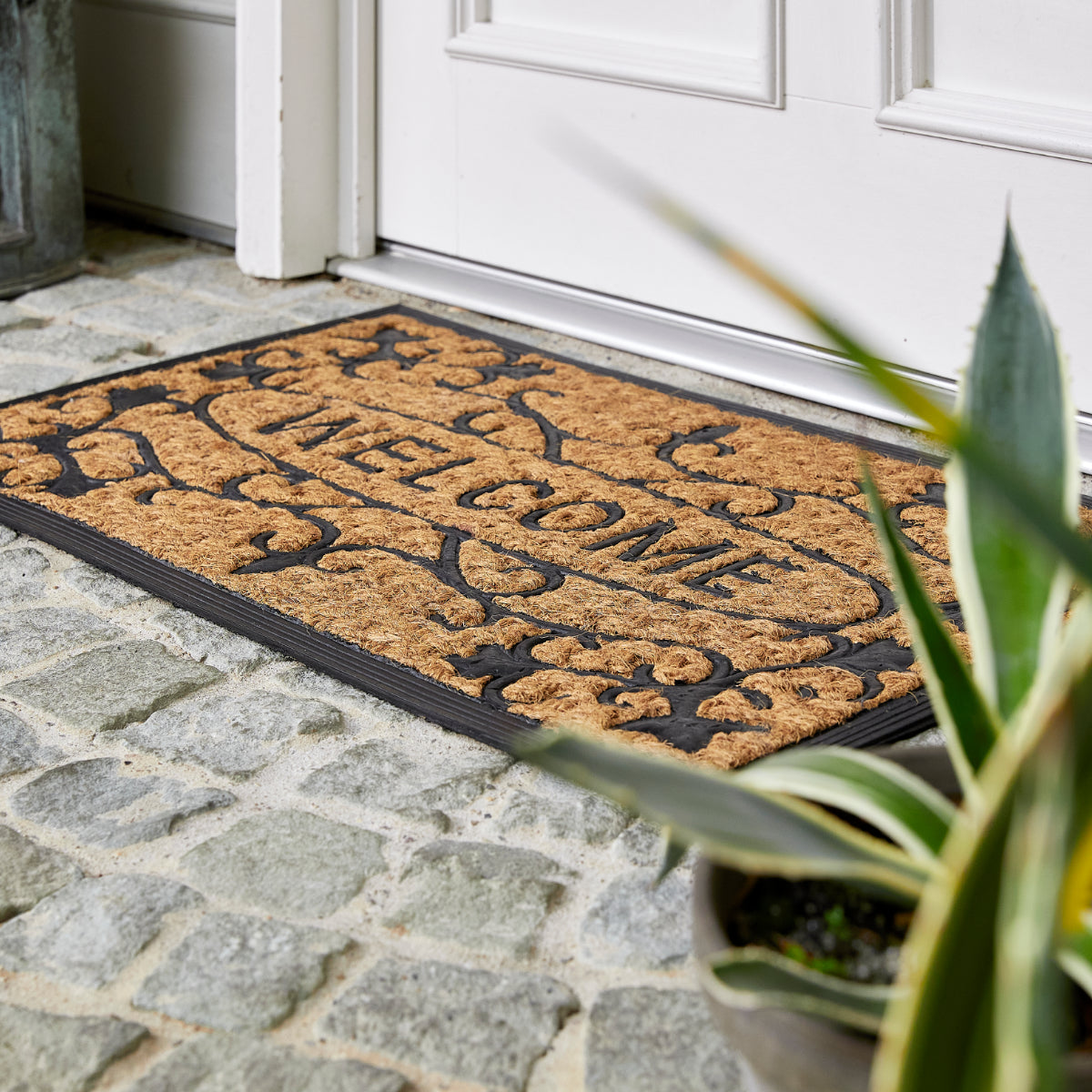 Kokosmatte Coco Deluxe Light D.01 Relief Welcome 45 x 75 cm