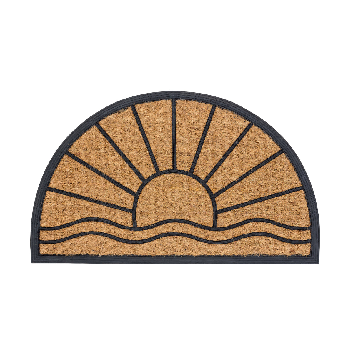 Kokosmatte Coco Deluxe Light D.04 Sonne halbrund 45 x 75 cm