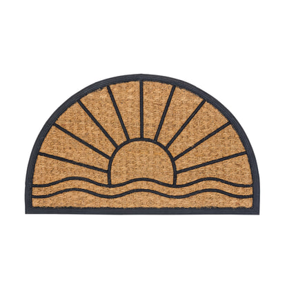 Kokosmatte Coco Deluxe Light D.04 Sonne halbrund 45 x 75 cm