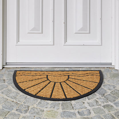 Kokosmatte Coco Deluxe Light D.04 Sonne halbrund 45 x 75 cm