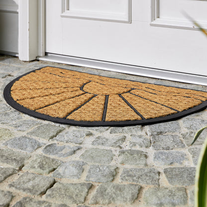 Kokosmatte Coco Deluxe Light D.04 Sonne halbrund 45 x 75 cm