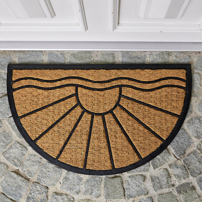 Kokosmatte Coco Deluxe Light D.04 Sonne halbrund 45 x 75 cm