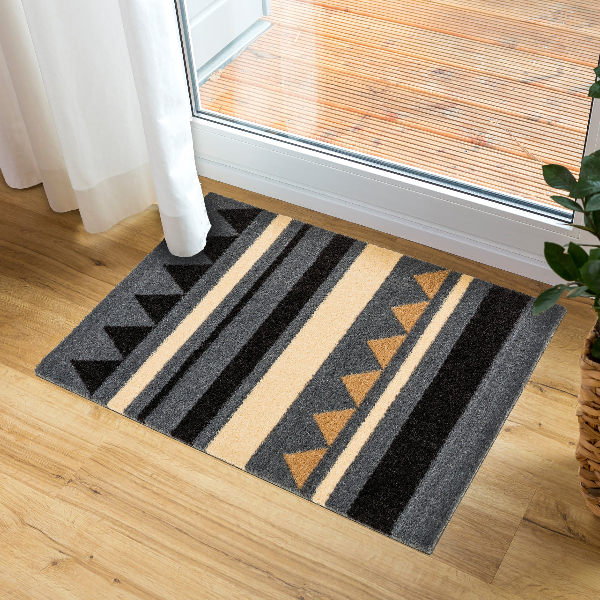 Miabella Schmutzfangmatte D 714 C 040 Streifen Grau-Braun in 2 Größen