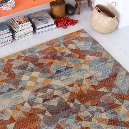 Mystik - Dreiecke bunt - 211 099 - Schöner Wohnen - Kurzflor Teppich - 4 Größen