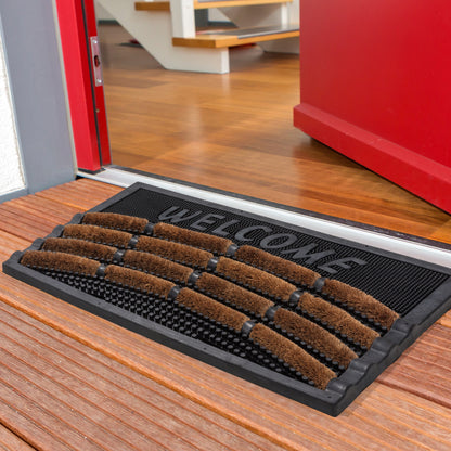 Rimini Kokosmatte Türmatte Fußmatte 002 Kokos-Gummi Welcome 40 x 60 cm