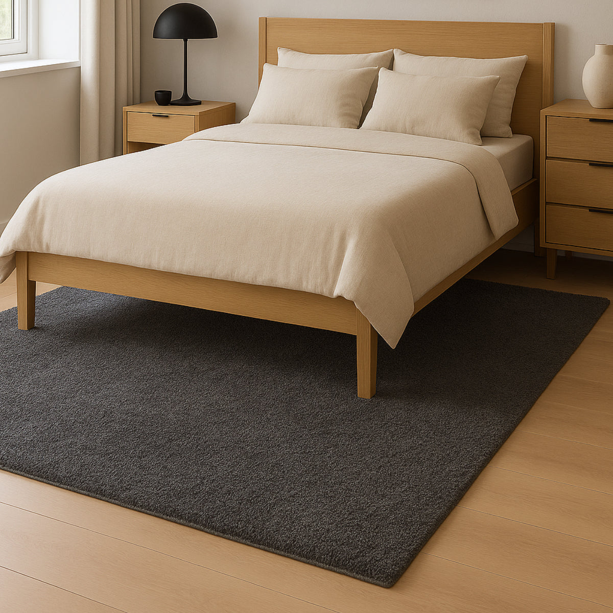 Salerno D 200 C 040-WM – grau – moderner Teppich mit flauschiger Haptik - Teppich nach Maß