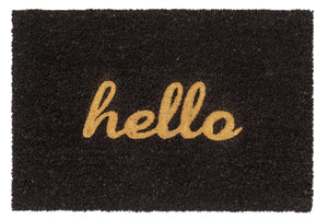 Coco Glitter Kokosmatte Fußmatte 9128 08 Hello schwarz 40 x 60 cm