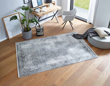 Laden Sie das Bild in den Galerie-Viewer, Positano - 203 004 - Bordüre grau/creme -  schick gemusterter Kurzflor-Teppich, 4 Designs,  4 Größen