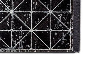 Grandezza - Karo anthrazit - 201 040 -  schick gemusterter Kurzflor-Teppich, 7 Designs,  6 Größen