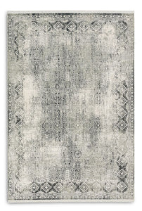 Positano - 203 004 - Bordüre grau/creme -  schick gemusterter Kurzflor-Teppich, 4 Designs,  4 Größen