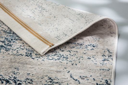 Antea - 6626 201 020 – Vintage blau/creme -  schick gemusterter Kurzflor-Teppich, 2 Designs, 3 Größen