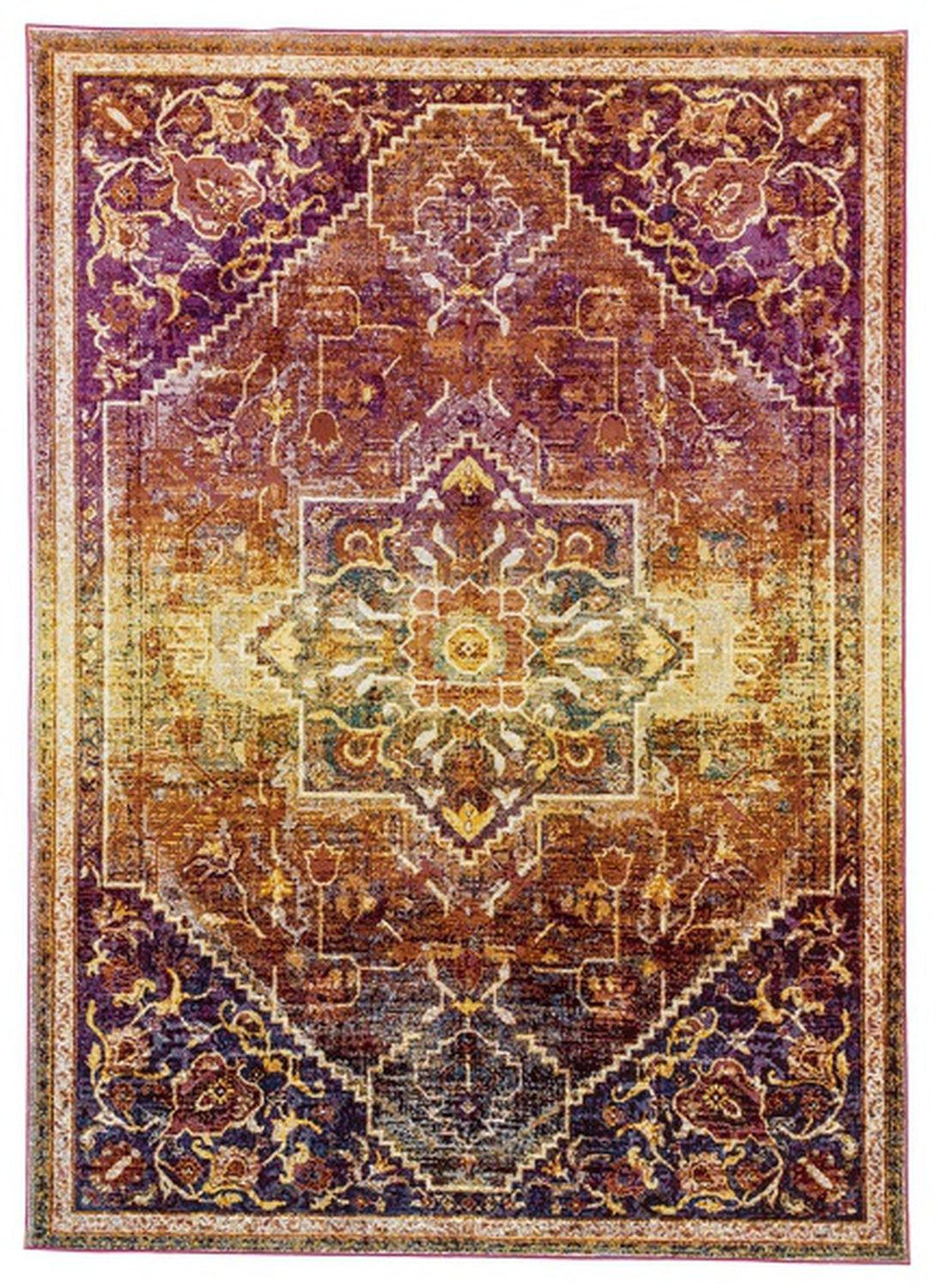 Siena aubergine - 185 017 -  gemusterter Kurzflor-Teppich, 4 Designs, 4 Größen