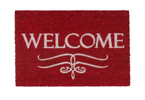 Coco Style Kokosmatte Türmatte Fußmatte 9126 13 Welcome  rot 40 x 60 cm