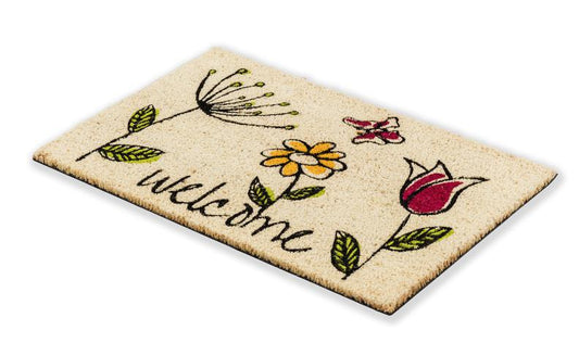 Coco Style Kokosmatte Türmatte Fußmatte 9126 904 Blumen    40 x 60 cm