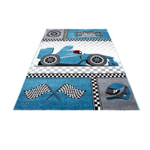 Laden Sie das Bild in den Galerie-Viewer, Kids Kinderteppich Teppich Formel 1 Rennwagen 460 1blau in 3 Größen