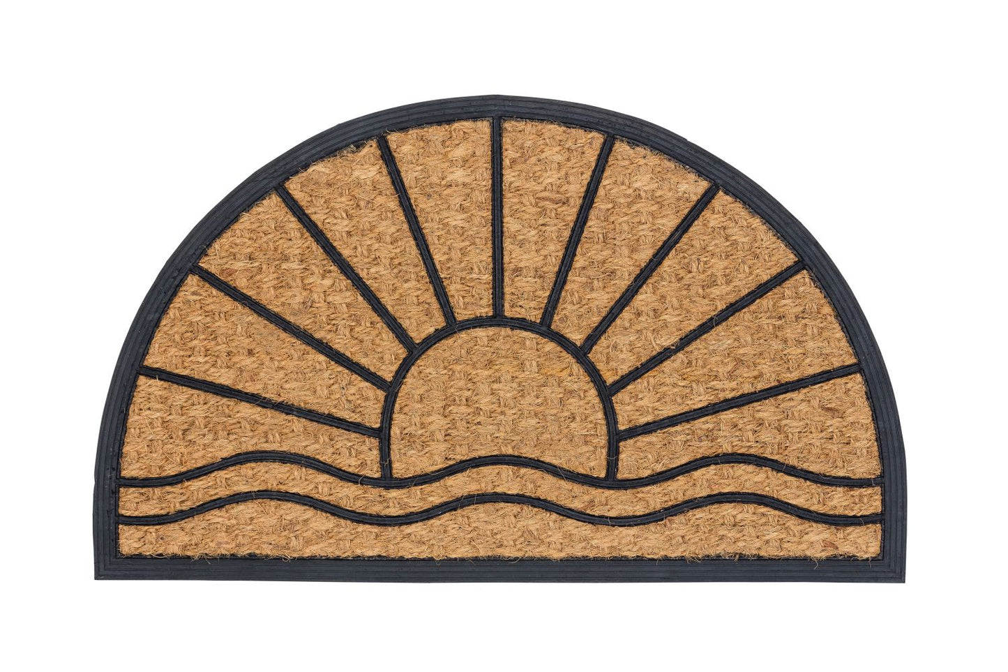 Kokosmatte Coco Deluxe Light D.04 Sonne halbrund 45 x 75 cm