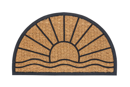 Kokosmatte Coco Deluxe Light 545 004 Sonne halbrund 45 x 75 cm