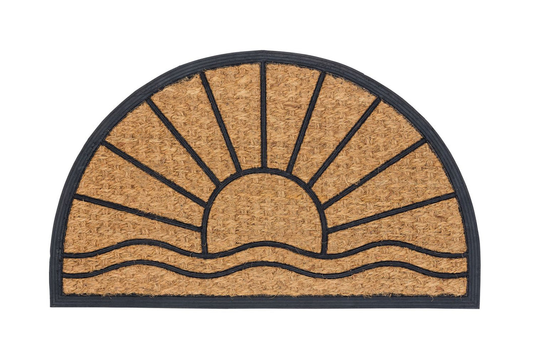 Kokosmatte Coco Deluxe Light 545 004 Sonne halbrund 45 x 75 cm
