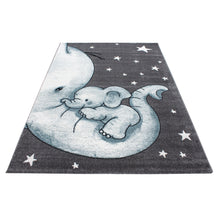 Laden Sie das Bild in den Galerie-Viewer, Kids Elefant Kinderteppich Teppich 0560 1blau in 5 Größen