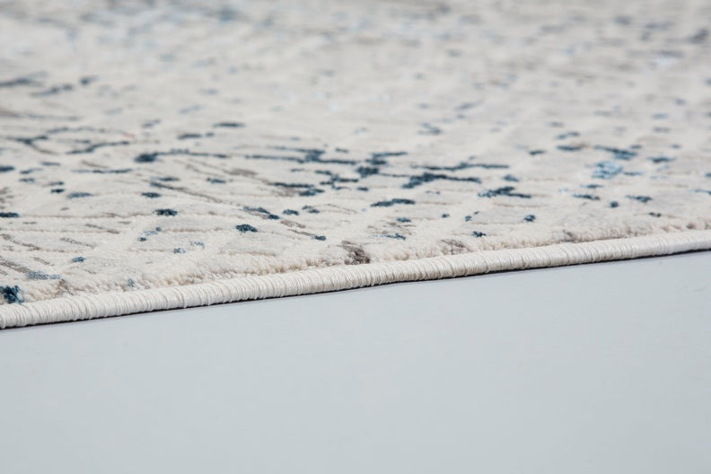 Antea - 6626 202 020 WM – blau/creme-  schick gemusterter Kurzflor-Teppich nach Maß