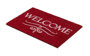 Coco Style Kokosmatte Türmatte Fußmatte 9126 13 Welcome  rot 40 x 60 cm