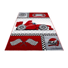 Laden Sie das Bild in den Galerie-Viewer, Kids Kinderteppich Teppich Formel 1 Rennwagen 460 2rot in 3 Größen