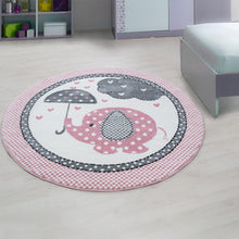 Laden Sie das Bild in den Galerie-Viewer, Kids Elefant Kinderteppich Teppich 570 2pink in 5 Größen