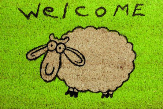 Coco Style Kokosmatte Türmatte Fußmatte 9126 08 Welcome Schaf  40 x 60 cm