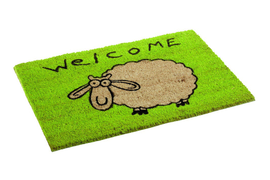 Coco Style Kokosmatte Türmatte Fußmatte 9126 08 Welcome Schaf  40 x 60 cm