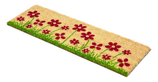 Coco Style Kokosmatte Türmatte Fußmatte 9126 14-1 Welcome Blumenwiese  25 x 75