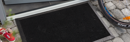 Border Pin Gummi Fußmatte schwarz 45 x 75 cm eckig
