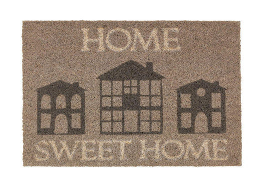 Coco Style Kokosmatte Türmatte Fußmatte 9126 10 Home Sweet Home grau 40 x 60 cm