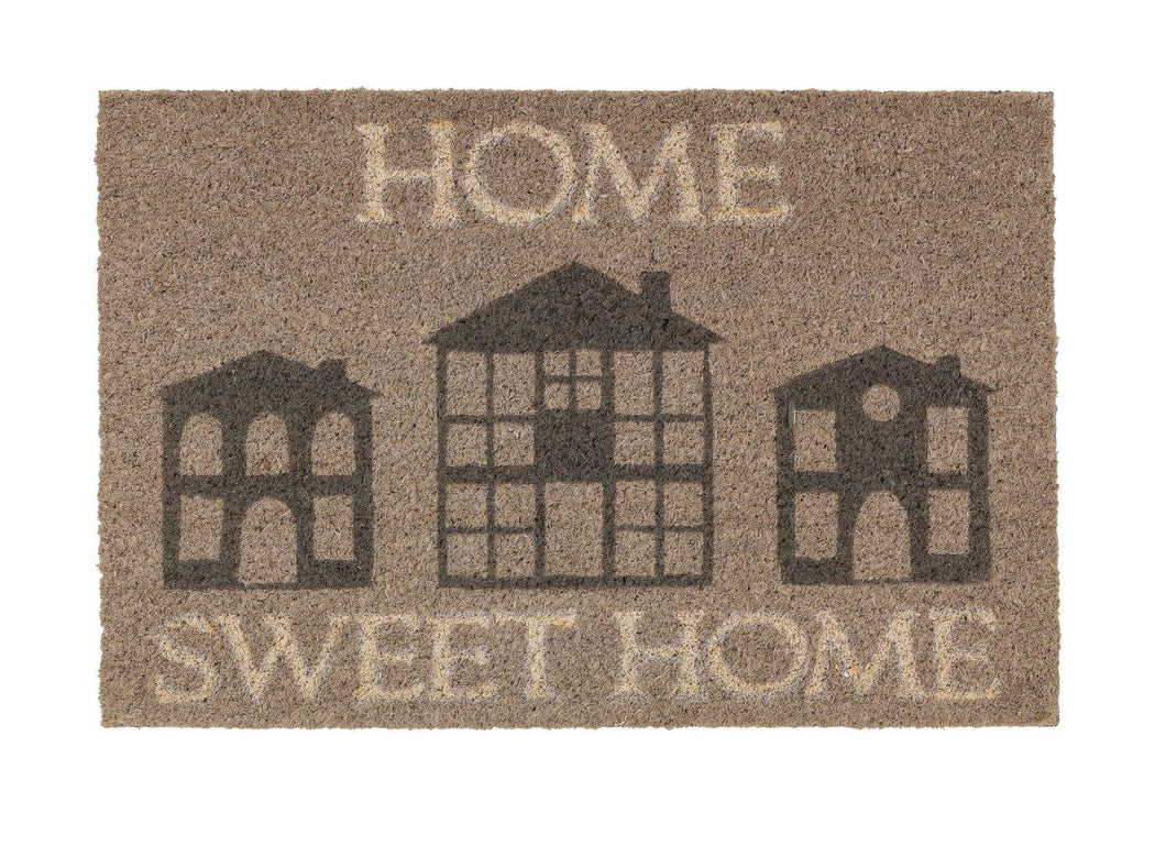 Coco Style Kokosmatte Türmatte Fußmatte 9126 10 Home Sweet Home grau 40 x 60 cm